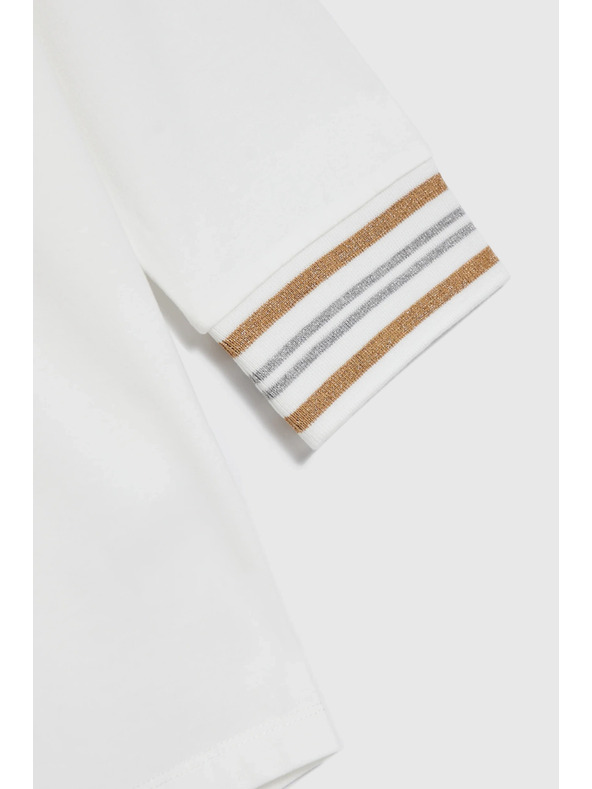 Moodo Bombažna jopa z V-izrezom bele barve Moodo