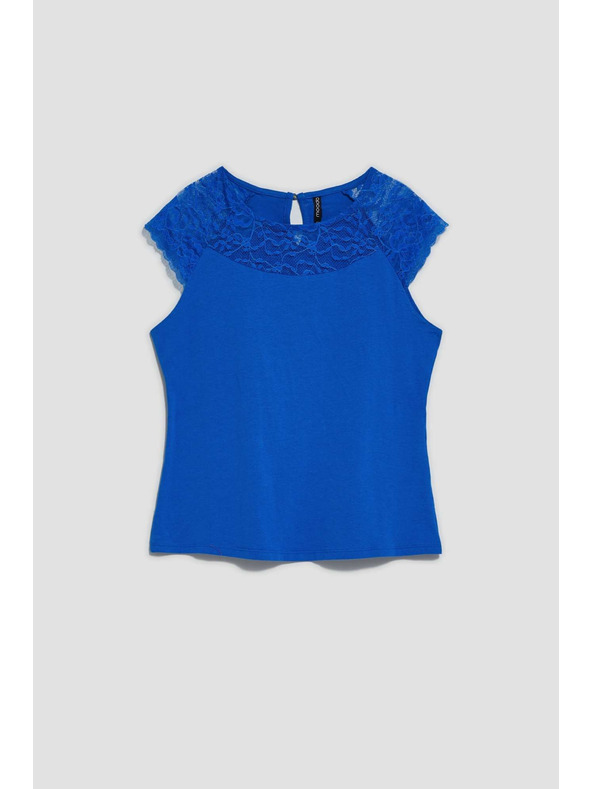 Moodo Modra majica z čipko Moodo