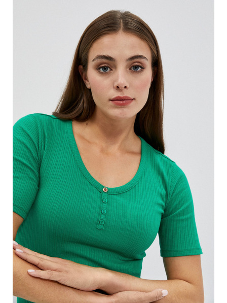 Moodo Bluza z okroglim izrezom in gumbi Moodo