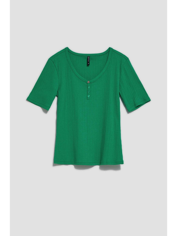 Moodo Bluza z okroglim izrezom in gumbi Moodo