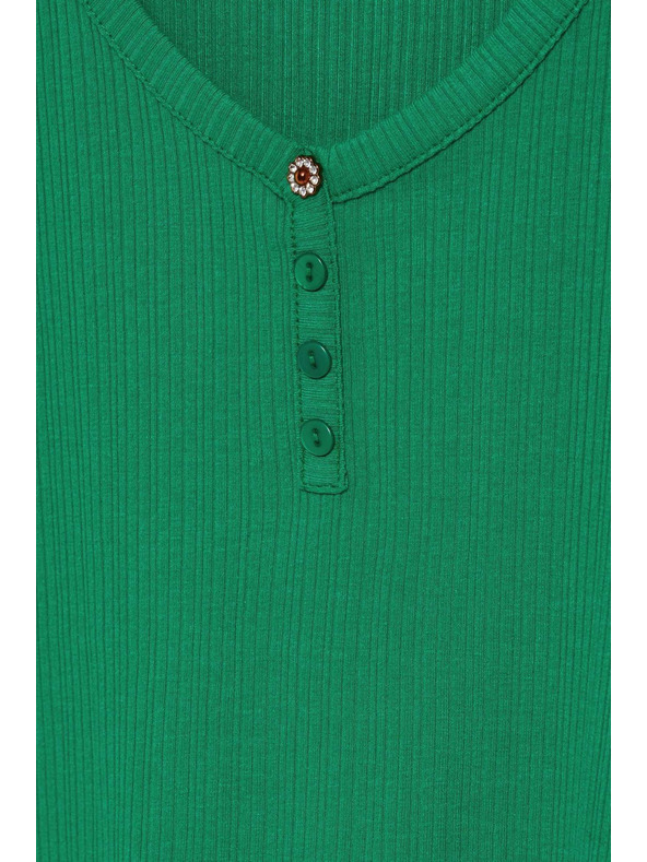 Moodo Bluza z okroglim izrezom in gumbi Moodo