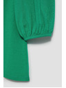 Moodo Gladka majica z napihnjenim rokavi zelene barve Moodo