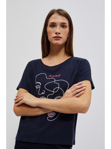 Moodo Bluza zotiskom obraza granatno rdeče Moodo