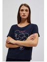 Moodo Bluza zotiskom obraza granatno rdeče Moodo