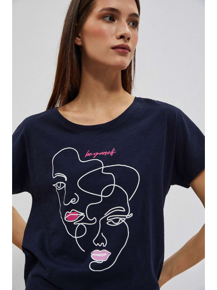 Moodo Bluza zotiskom obraza granatno rdeče Moodo