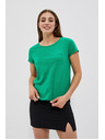 Moodo Bombažna majica z žepkom zelene barve Moodo