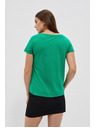 Moodo Bombažna majica z žepkom zelene barve Moodo