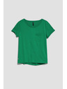 Moodo Bombažna majica z žepkom zelene barve Moodo