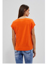 Moodo Majica z V-izrezom in potiskom oranžna Moodo