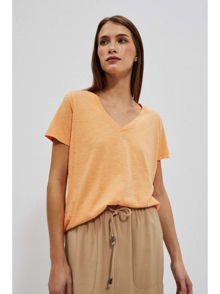 Moodo Bombažna bluza z V-izrezom Moodo