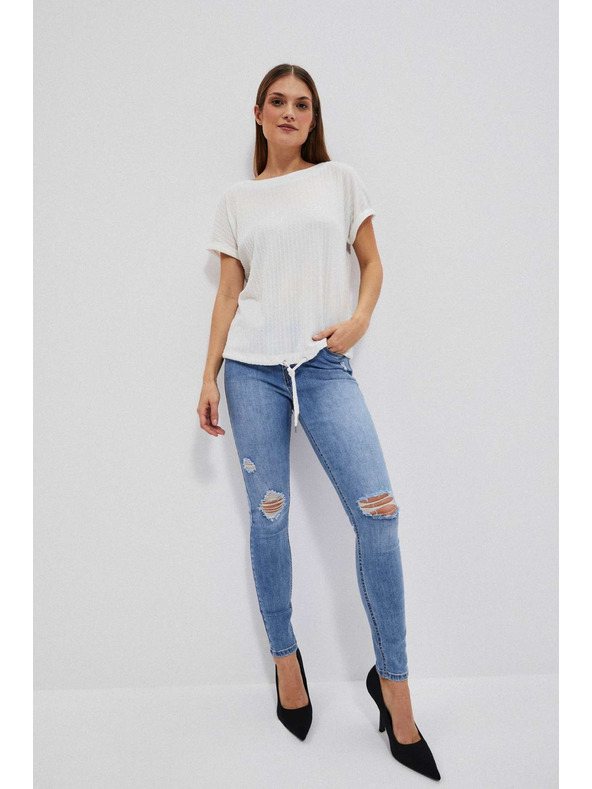 Moodo Top iz strukturirane tkanine bisernega sijaja Moodo