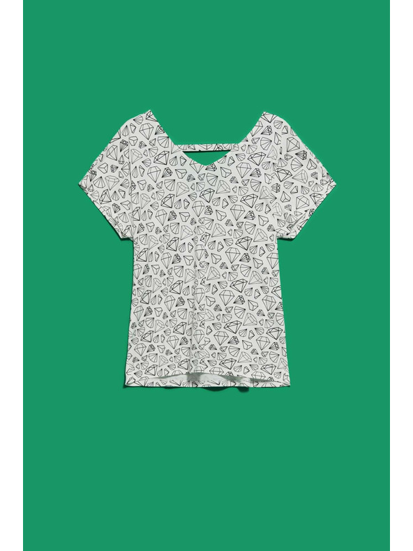 Moodo Majica z okrasnim zadnjim delom bisernega sijaja Moodo