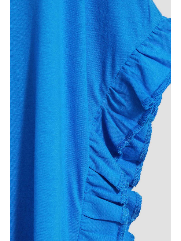 Moodo Bluza z napisom in volančkom na rokavu Moodo