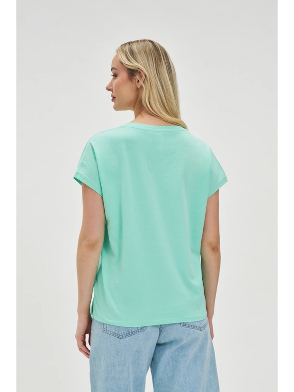 Moodo Bombažna majica z V-izrezom meta Moodo