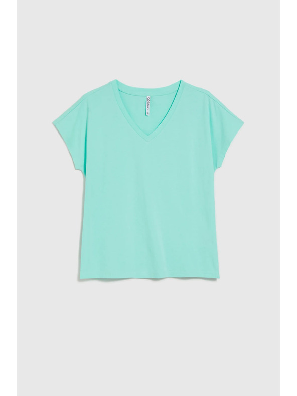 Moodo Bombažna majica z V-izrezom meta Moodo