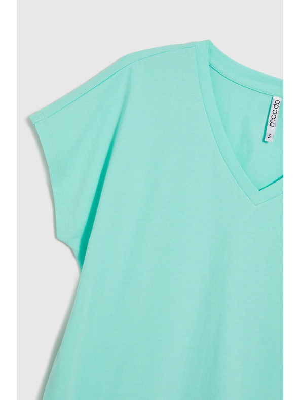 Moodo Bombažna majica z V-izrezom meta Moodo