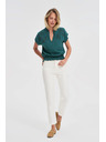 Moodo Bombažna bluza zelena Moodo