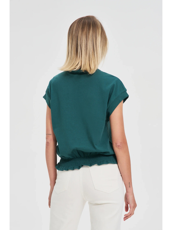 Moodo Bombažna bluza zelena Moodo