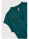 Moodo Bombažna bluza zelena Moodo