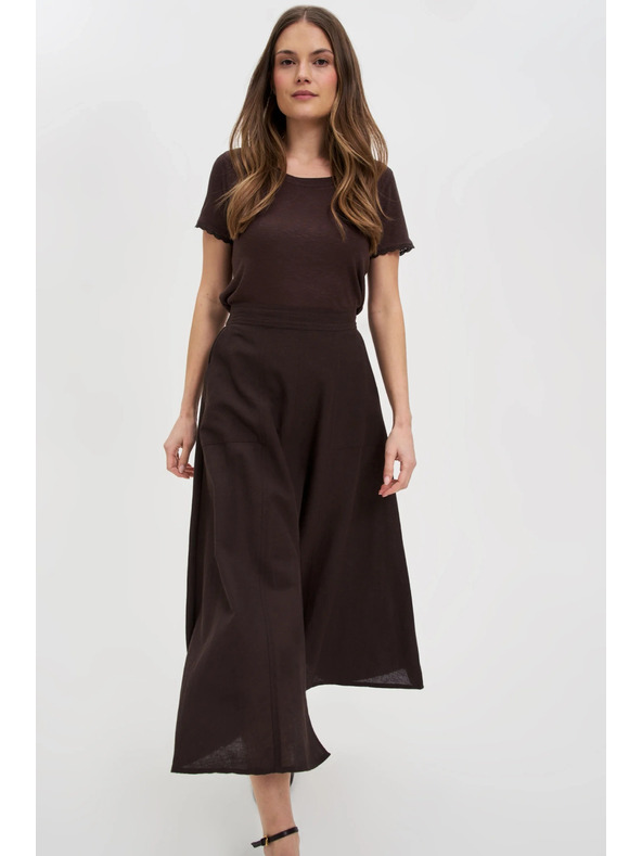 Moodo Rjava majica s kratkimi rokavi Moodo