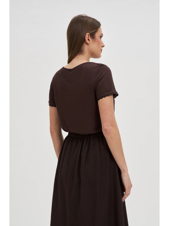 Moodo Rjava majica s kratkimi rokavi Moodo