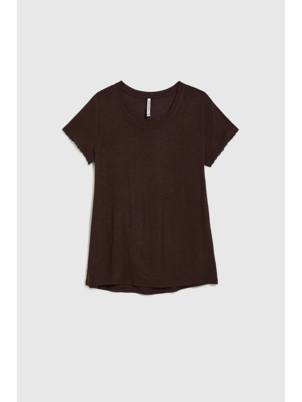Moodo Rjava majica s kratkimi rokavi Moodo