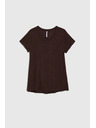 Moodo Rjava majica s kratkimi rokavi Moodo