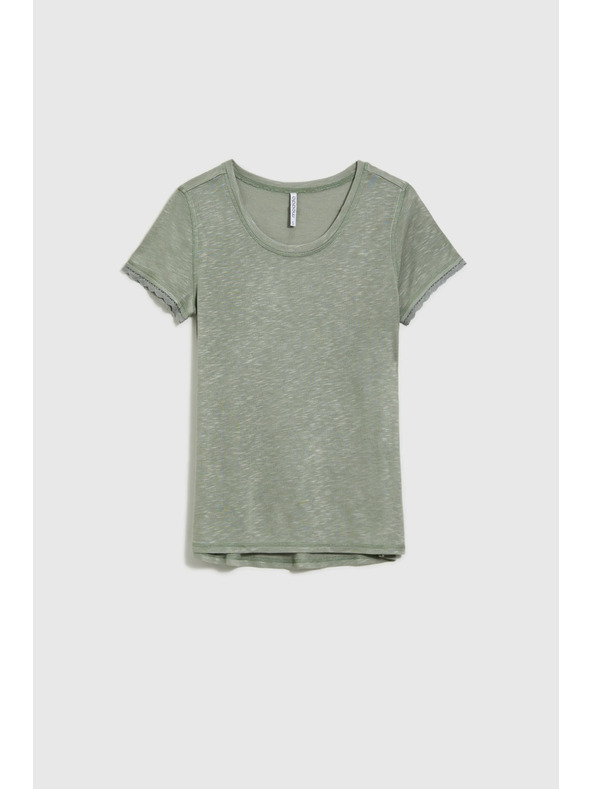 Moodo Bluza s kratkimi rokavi olivno zelena Moodo