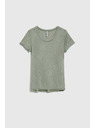 Moodo Bluza s kratkimi rokavi olivno zelena Moodo
