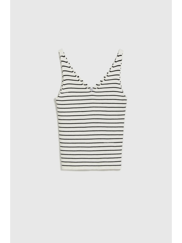 Moodo Bombažen top v progah bež Moodo