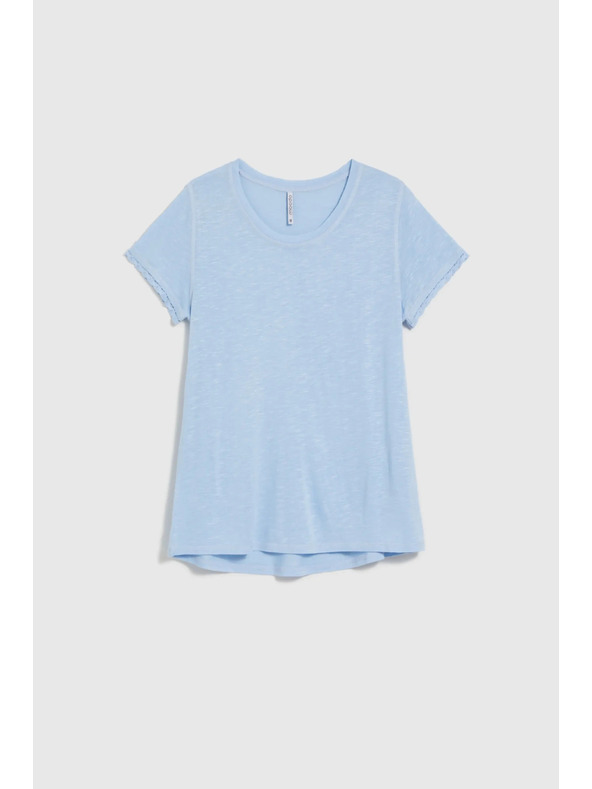 Moodo Svetlo modra bluza z okroglim izrezom Moodo