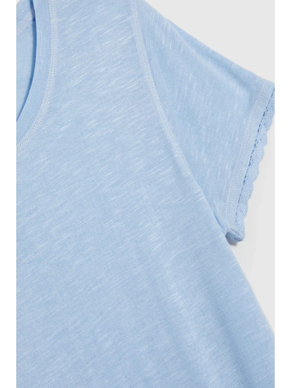 Moodo Svetlo modra bluza z okroglim izrezom Moodo