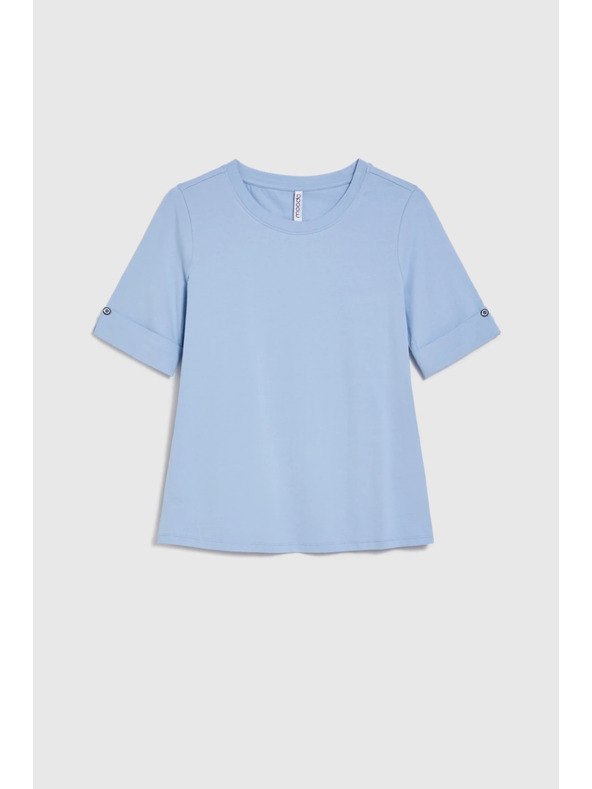 Moodo Bombažna majica svetlo modra Moodo