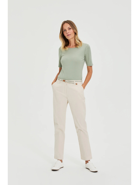 Moodo Olivno zelena bluza iz rebrastega materiala Moodo