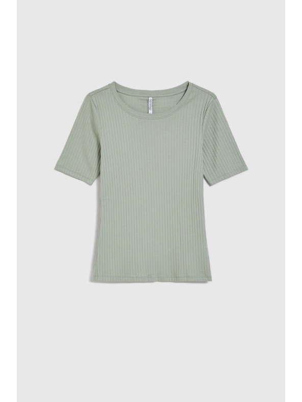 Moodo Olivno zelena bluza iz rebrastega materiala Moodo