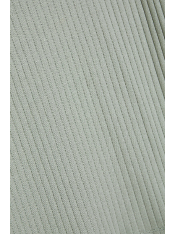 Moodo Olivno zelena bluza iz rebrastega materiala Moodo