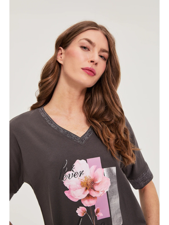 Moodo Bluza s potiskom rjava Moodo