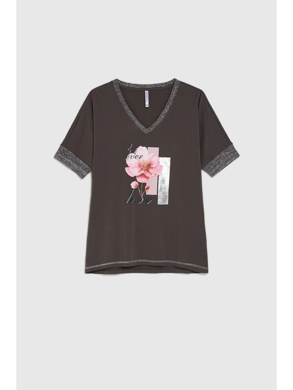 Moodo Bluza s potiskom rjava Moodo