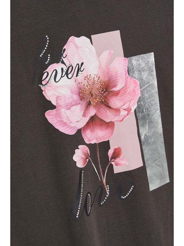 Moodo Bluza s potiskom rjava Moodo