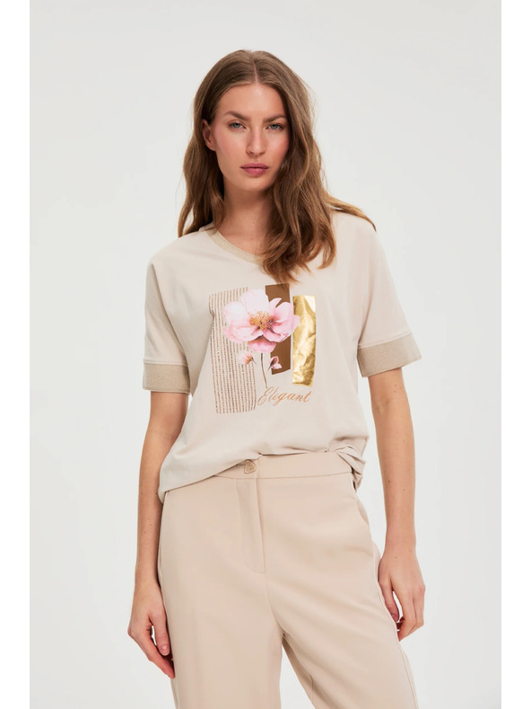 Moodo Bluza s potiskom bež Moodo