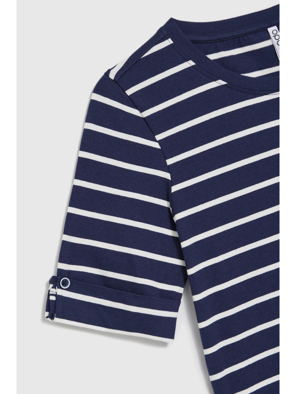 Moodo Bombažna prugasta majica temno modra Moodo