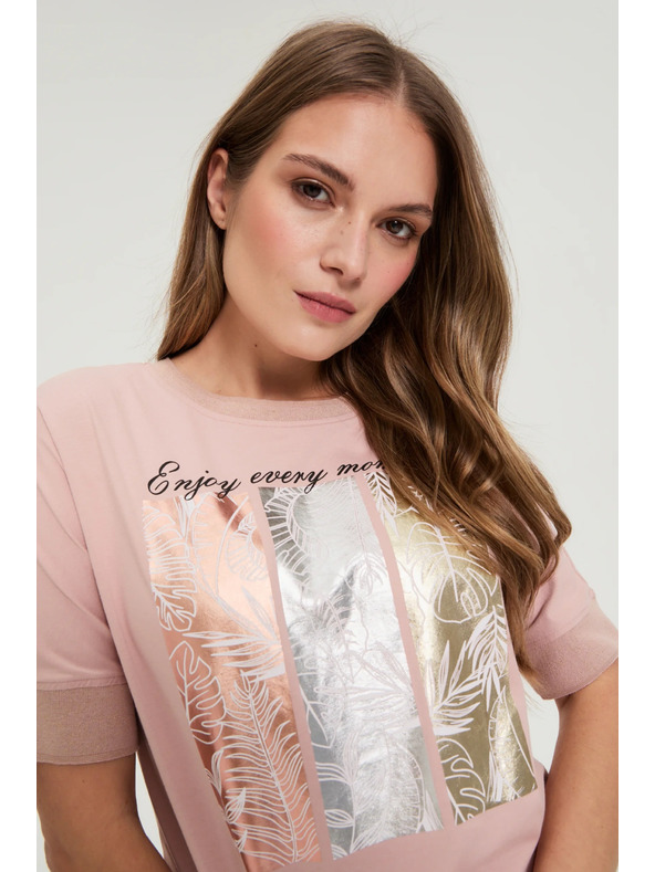 Moodo Bombažna bluza s potiskom Moodo