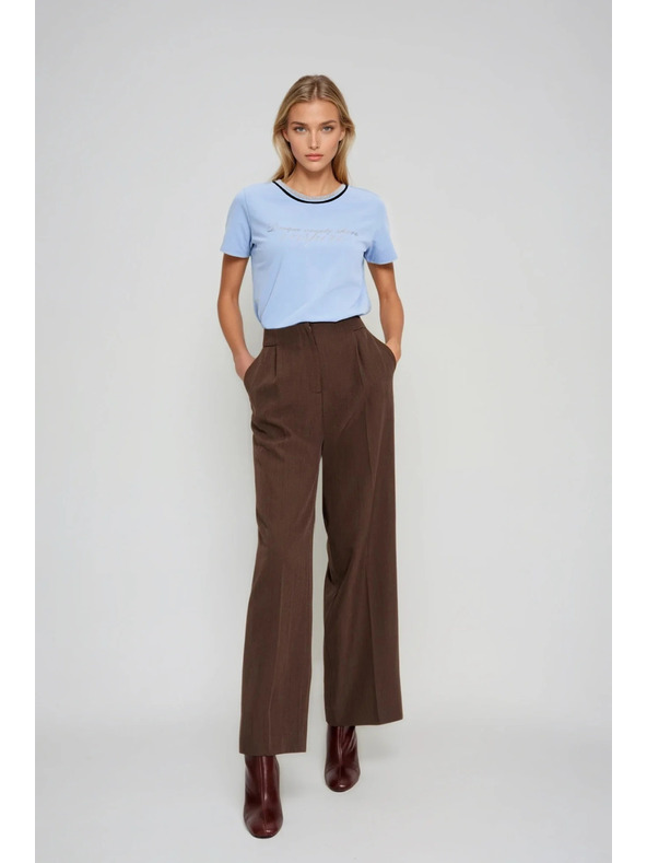 Moodo Bluza z napisom svetlo modra Moodo