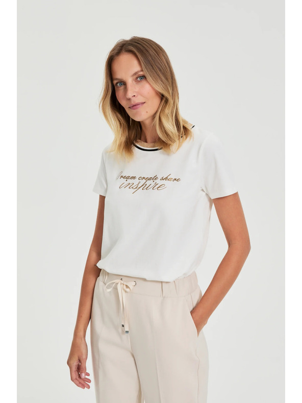 Moodo Bluza z napisom bela Moodo