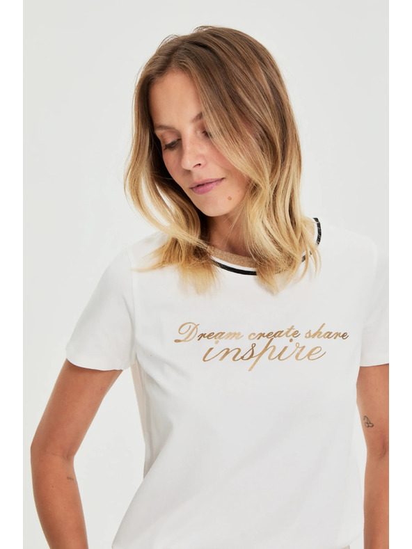 Moodo Bluza z napisom bela Moodo