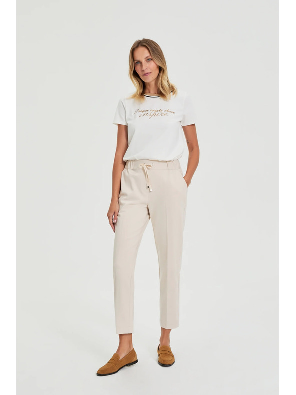 Moodo Bluza z napisom bela Moodo