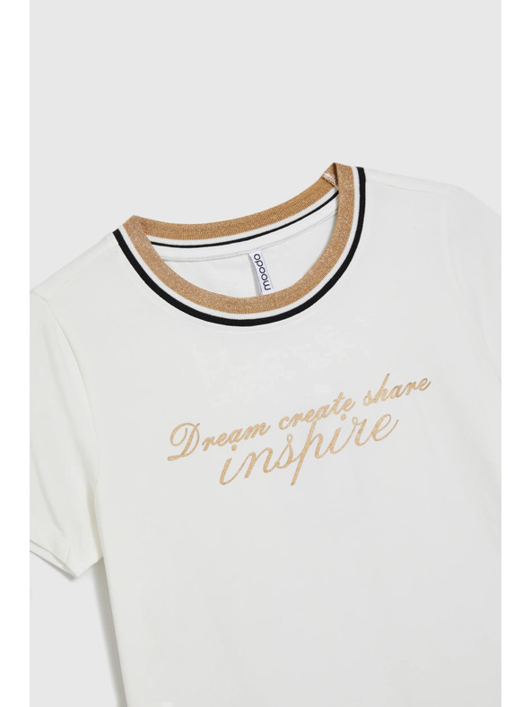 Moodo Bluza z napisom bela Moodo