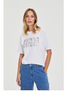 Moodo Bombažna majica s potiskom bela Moodo