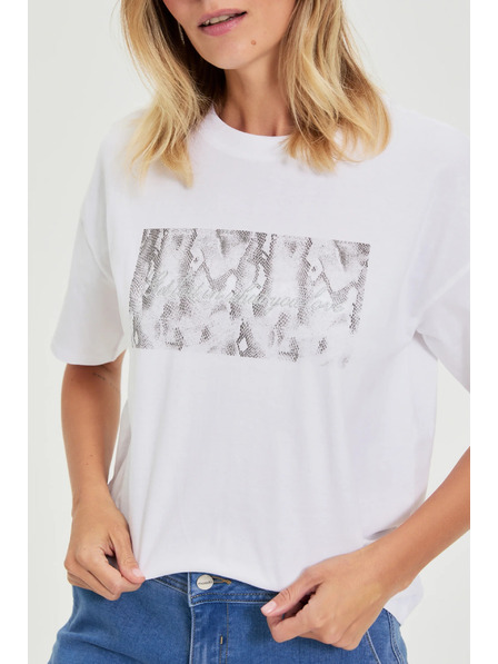 Moodo Bombažna majica s potiskom bela Moodo