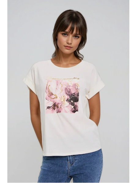 Moodo Ecru majica s potiskom Moodo